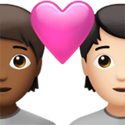 Émoji 🧑🏾‍❤️‍🧑🏻 Couple Avec Cœur: Personne, Personne, Peau Mate, Peau Claire sur Apple iOS 17.4.