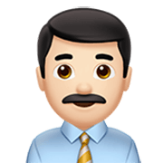 Emoji 👨🏻‍💼 Impiegato: Carnagione Chiara su Apple iOS 17.4.