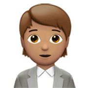 🧑🏽‍💼 Emoji Büroangestellte(r): mittlere Hautfarbe Apple iOS 17.4.