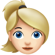 👱🏻‍♀️ Emoji Mulher: Pele Clara E Cabelo Loiro na Apple iOS 17.4.