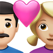 👨🏻‍❤️‍👩🏼 Emoji Pareja Enamorada - Hombre: Tono De Piel Claro, Mujer: Tono De Piel Claro Medio en Apple iOS 17.4.