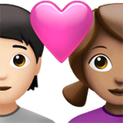 Émoji 🧑🏻‍❤️‍👩🏽 Couple Avec Cœur: Personne, Femme, Peau Claire, Peau Légèrement Mate sur Apple iOS 17.4.