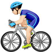 🚴🏻‍♂️ Emoji Homem Ciclista: Pele Clara na Apple iOS 17.4.