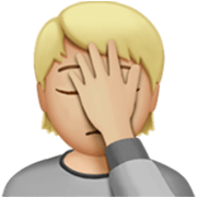 🤦🏼 Emoji sich an den Kopf fassende Person: mittelhelle Hautfarbe Apple iOS 17.4.