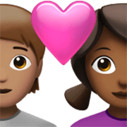Émoji 🧑🏽‍❤️‍👩🏾 Couple Avec Cœur: Personne, Femme, Peau Légèrement Mate, Peau Mate sur Apple iOS 17.4.
