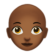 👩🏾‍🦲 Emoji Mulher: Pele Morena Escura E Careca na Apple iOS 17.4.