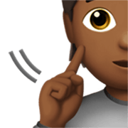 Emoji 🧏🏾 Persona Con Problemi Di Udito: Carnagione Abbastanza Scura su Apple iOS 17.4.