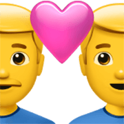 Émoji 👨‍❤️‍👨 Couple Avec Cœur : Homme Et Homme sur Apple iOS 17.4.