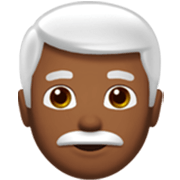 Emoji 👨🏾‍🦳 Uomo: Carnagione Abbastanza Scura E Capelli Bianchi su Apple iOS 17.4.