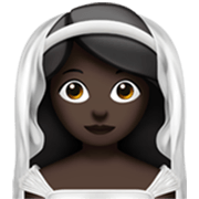 Emoji 👰🏿‍♀️ Donna con il velo: Carnagione Scura su Apple iOS 17.4.