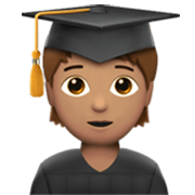 Emoji 🧑🏽‍🎓 Studente: Carnagione Olivastra su Apple iOS 17.4.