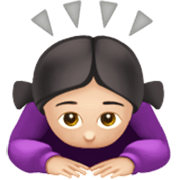 Emoji 🙇🏻‍♀️ Donna Che Fa Inchino Profondo: Carnagione Chiara su Apple iOS 17.4.