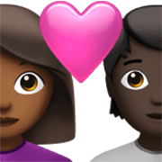 👩🏾‍❤️‍🧑🏿 Emoji Pareja Enamorada: Mujer, Persona, Tono De Piel Oscuro Medio, Tono De Piel Oscuro en Apple iOS 17.4.