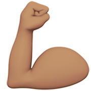💪🏽 Emoji Bíceps: Pele Morena na Apple iOS 17.4.