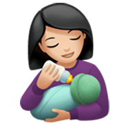 Émoji 👩🏻‍🍼 Femme Allaitant Un Bébé : Peau Claire sur Apple iOS 17.4.