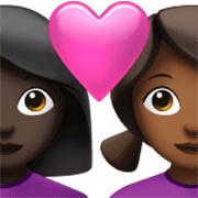 Émoji 👩🏿‍❤️‍👩🏾 Couple Avec Cœur - Femme: Peau Foncée, Femme: Peau Mate sur Apple iOS 17.4.