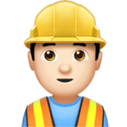 👷🏻‍♂️ Emoji Obrero Hombre: Tono De Piel Claro en Apple iOS 17.4.