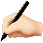 ✍🏻 Emoji Escrevendo à Mão: Pele Clara na Apple iOS 17.4.