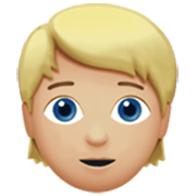 Émoji 👱🏼 Personne Blonde : Peau Moyennement Claire sur Apple iOS 17.4.