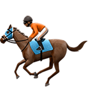 🏇🏾 Emoji Corrida De Cavalos: Pele Morena Escura na Apple iOS 17.4.