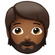 🧔🏾 Emoji Mann: mitteldunkle Hautfarbe, Bart Apple iOS 17.4.