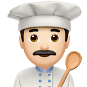 Émoji 👨🏻‍🍳 Cuisinier : Peau Claire sur Apple iOS 17.4.