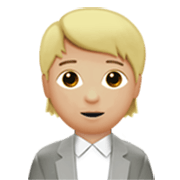 🧑🏼‍💼 Emoji Oficinista Hombre: Tono De Piel Claro Medio en Apple iOS 17.4.