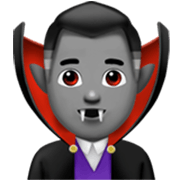 Émoji 🧛🏽‍♂️ Vampire Homme : Peau Légèrement Mate sur Apple iOS 17.4.