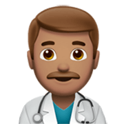 👨🏽‍⚕️ Emoji Homem Profissional Da Saúde: Pele Morena na Apple iOS 17.4.