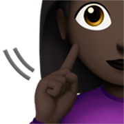🧏🏿‍♀️ Emoji Mujer Sorda: Tono De Piel Oscuro en Apple iOS 17.4.