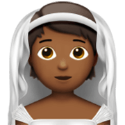 👰🏾 Emoji Person mit Schleier: mitteldunkle Hautfarbe Apple iOS 17.4.