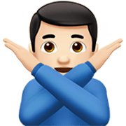 Emoji 🙅🏻‍♂️ Uomo Con Gesto Di Rifiuto: Carnagione Chiara su Apple iOS 17.4.