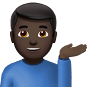 Homem Com A Palma Virada Para Cima: Pele Escura Apple iOS 17.4.