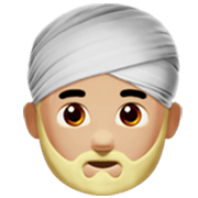 👳🏼‍♂️ Emoji Mann mit Turban: mittelhelle Hautfarbe Apple iOS 17.4.