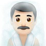 Emoji 🧖🏻‍♂️ Uomo In Sauna: Carnagione Chiara su Apple iOS 17.4.