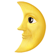 Emoji 🌛 Faccina Primo Quarto Di Luna su Apple iOS 17.4.