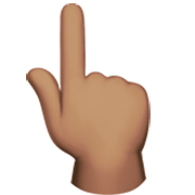 👆🏽 Emoji nach oben weisender Zeigefinger von hinten: mittlere Hautfarbe Apple iOS 17.4.