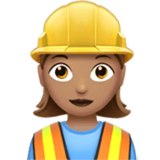 👷🏽‍♀️ Emoji Bauarbeiterin: mittlere Hautfarbe Apple iOS 17.4.