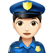 👮🏻‍♀️ Emoji Polizistin: helle Hautfarbe Apple iOS 17.4.