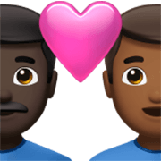 Émoji 👨🏿‍❤️‍👨🏾 Couple Avec Cœur - Homme: Peau Foncée, Homme: Peau Mate sur Apple iOS 17.4.
