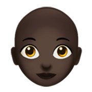 Émoji 👩🏿‍🦲 Femme : Peau Foncée Et Chauve sur Apple iOS 17.4.