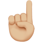 ☝🏼 Emoji Indicador Apontando Para Cima: Pele Morena Clara na Apple iOS 17.4.