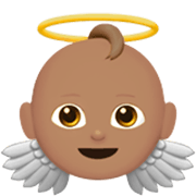 Emoji 👼🏽 Angioletto: Carnagione Olivastra su Apple iOS 17.4.