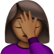 Emoji 🤦🏾‍♀️ Donna Esasperata: Carnagione Abbastanza Scura su Apple iOS 17.4.