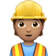 👷🏽 Emoji Bauarbeiter(in): mittlere Hautfarbe Apple iOS 17.4.
