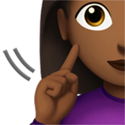 🧏🏾‍♀️ Emoji Mulher Surda: Pele Morena Escura na Apple iOS 17.4.