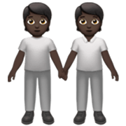 🧑🏿‍🤝‍🧑🏿 Emoji Dos Personas Dándose La Mano: Tono De Piel Oscuro en Apple iOS 17.4.