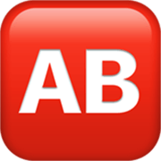 🆎 Emoji Großbuchstaben AB in rotem Quadrat Apple iOS 17.4.