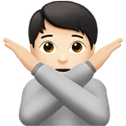 🙅🏻 Emoji Persona Haciendo El Gesto De «no»: Tono De Piel Claro en Apple iOS 17.4.