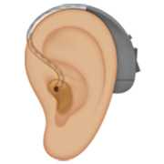 Ohr mit Hörhilfe: mittelhelle Hautfarbe Apple iOS 17.4.